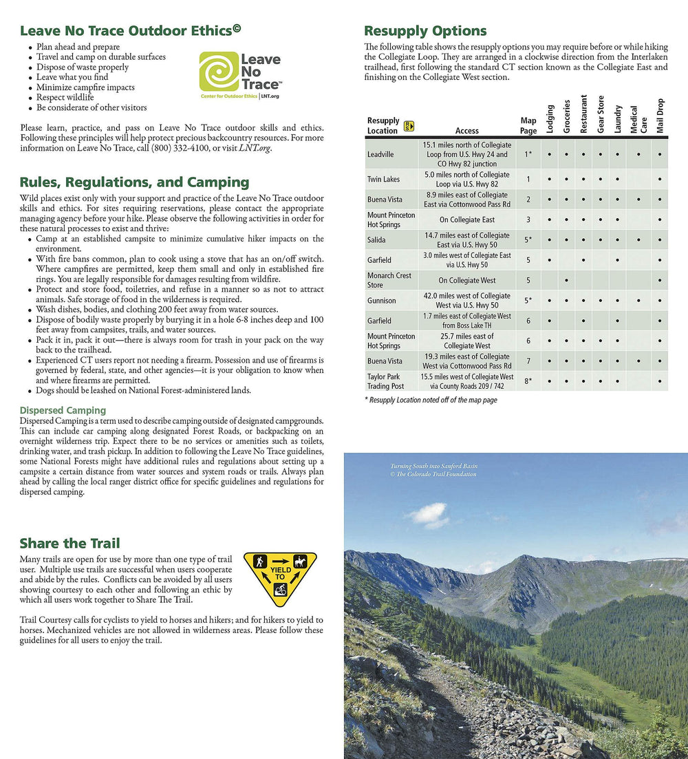 Carte de randonnée - Colorado Trail, Collegiate Loop, n° 1203 | National Geographic carte pliée National Geographic 