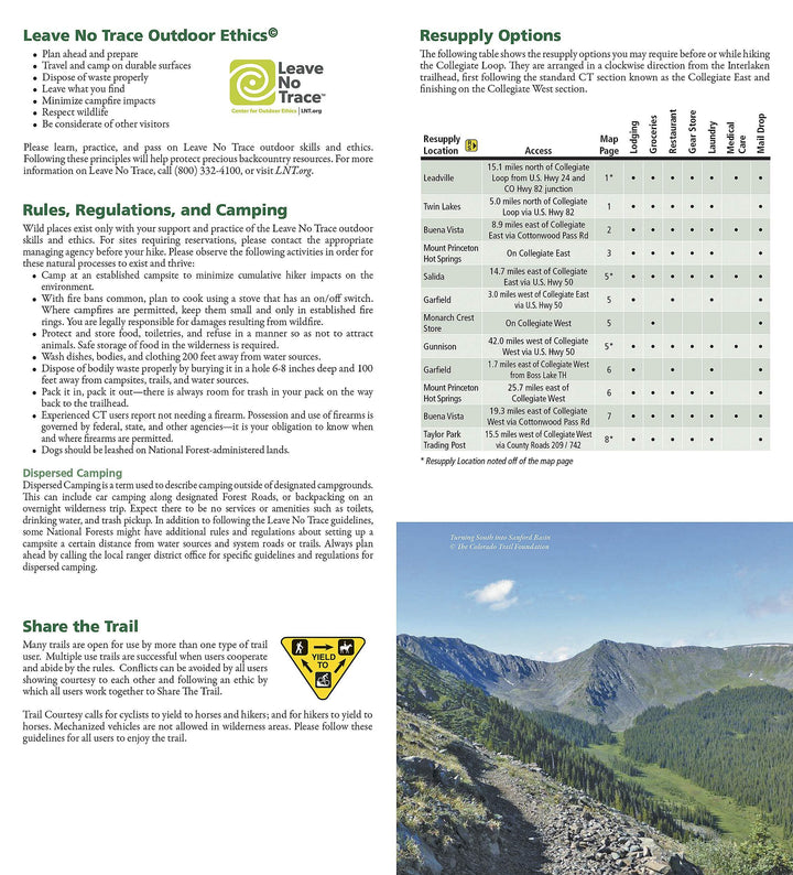 Carte de randonnée - Colorado Trail, Collegiate Loop, n° 1203 | National Geographic carte pliée National Geographic 