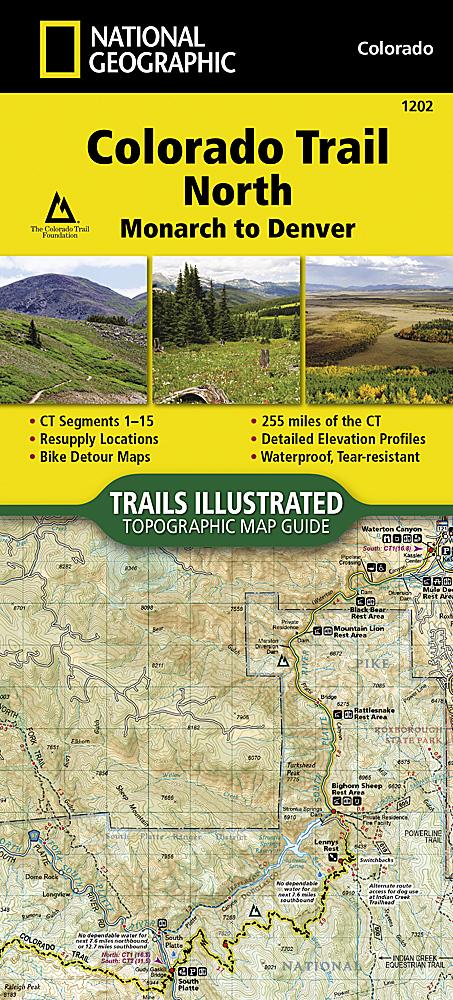 Carte de randonnée - Colorado Trail Nord, Monarch à Denver, n° 1202 | National Geographic carte pliée National Geographic 