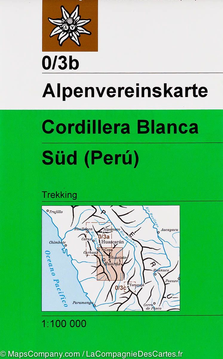 Carte de randonnée -  Cordillère Blanche Sud 03b (Pérou) | Alpenverein - La Compagnie des Cartes