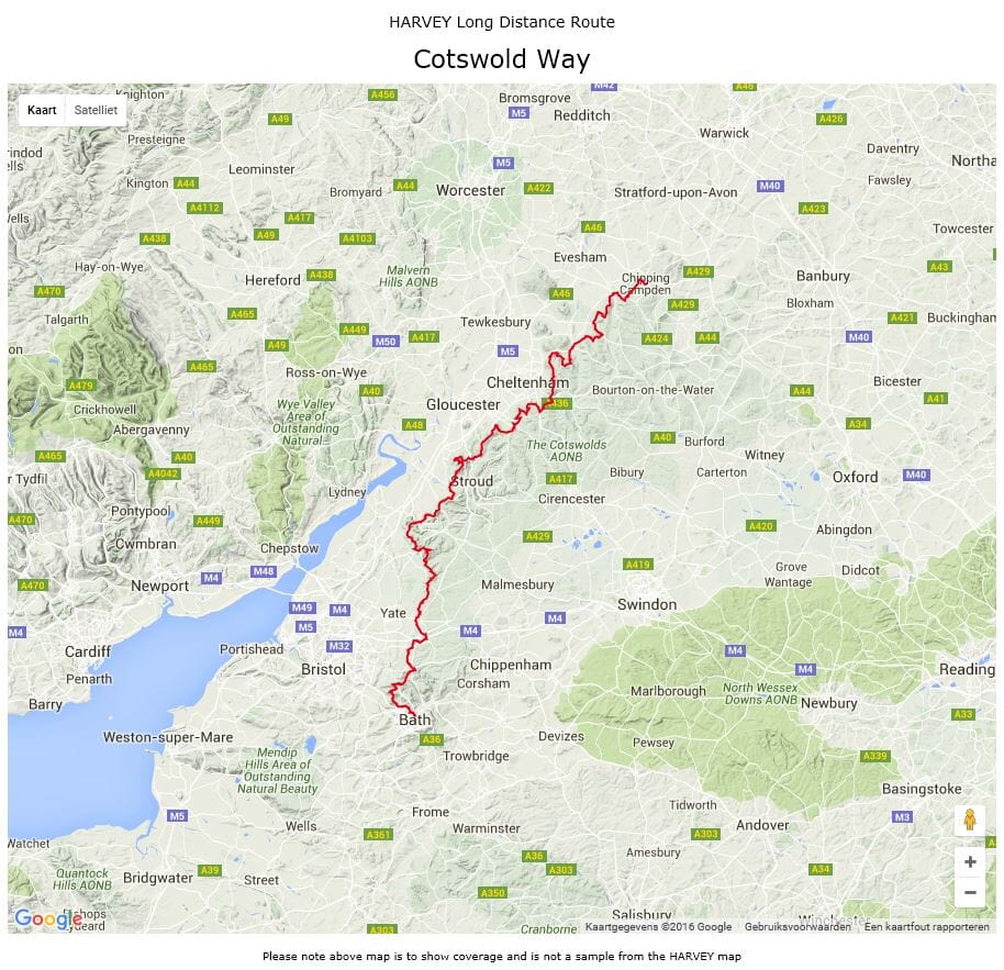 Carte de randonnée - Cotswold Way XT40 | Harvey Maps - National Trail maps carte pliée Harvey Maps 