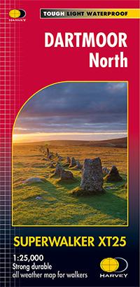 Carte de randonnée - Dartmoor Nord XT25 | Harvey Maps - Superwalker maps carte pliée Harvey Maps 