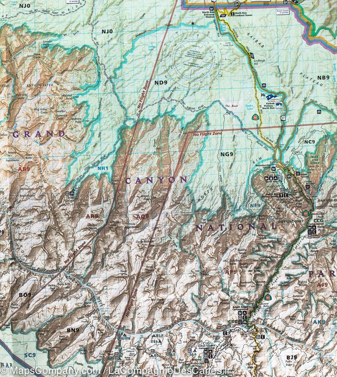 Carte de randonnée de Grand Canyon Est (Arizona) | National Geographic carte pliée National Geographic 