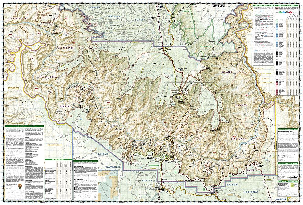 Carte de randonnée de Grand Canyon Est (Arizona) | National Geographic carte pliée National Geographic 