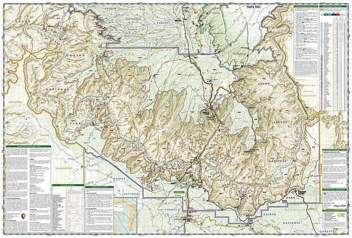 Carte de randonnée de Grand Canyon Est (Arizona) | National Geographic carte pliée National Geographic 