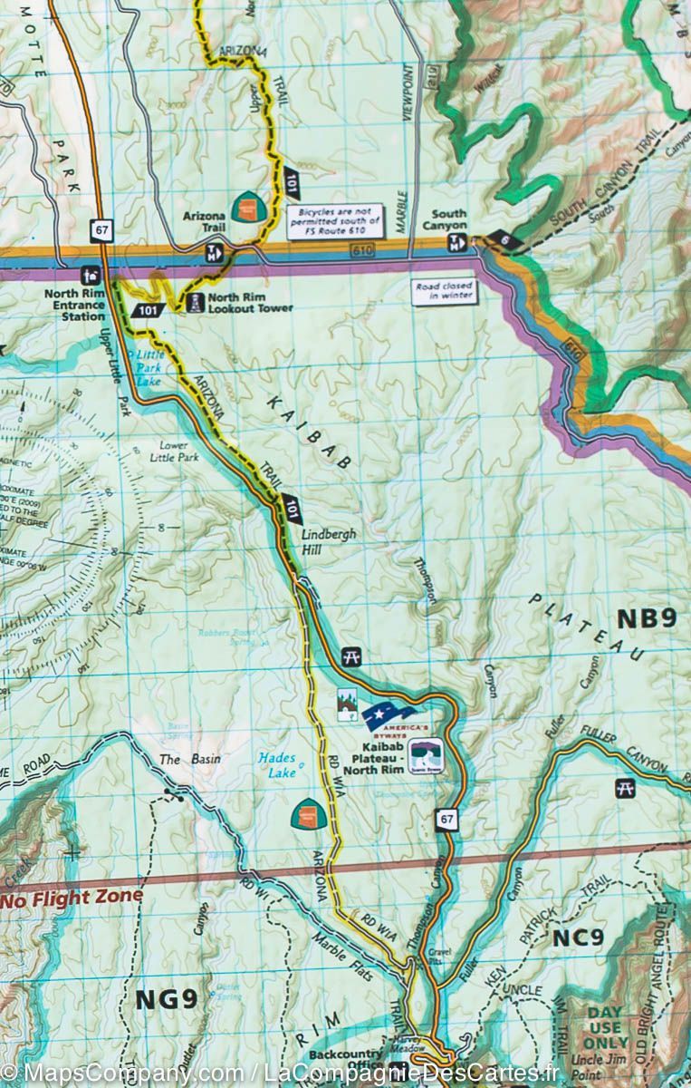 Carte de randonnée de Grand Canyon Est (Arizona) | National Geographic carte pliée National Geographic 