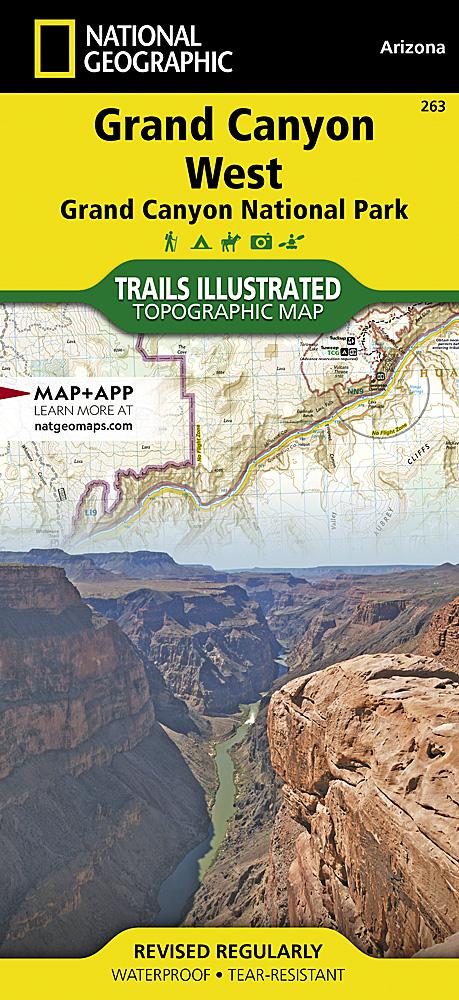 Carte de randonnée de Grand Canyon Ouest (Arizona) | National Geographic carte pliée National Geographic 