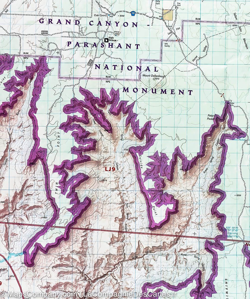 Carte de randonnée de Grand Canyon Ouest (Arizona) | National Geographic carte pliée National Geographic 
