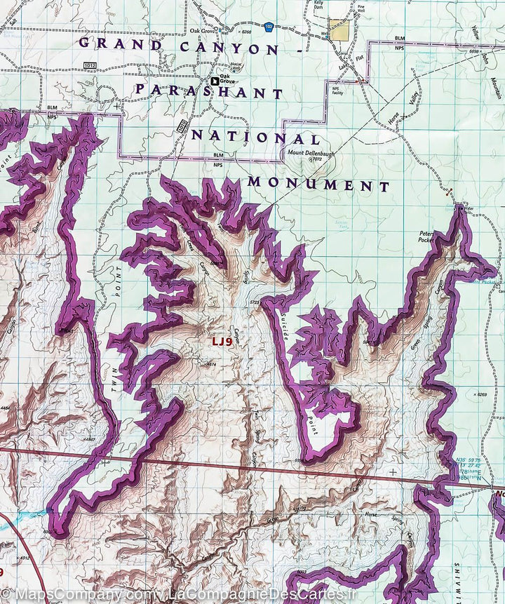 Carte de randonnée de Grand Canyon Ouest (Arizona) | National Geographic carte pliée National Geographic 