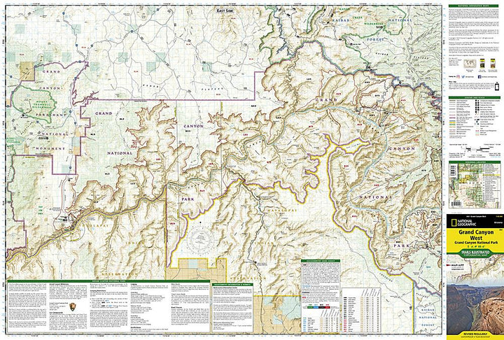 Carte de randonnée de Grand Canyon Ouest (Arizona) | National Geographic carte pliée National Geographic 