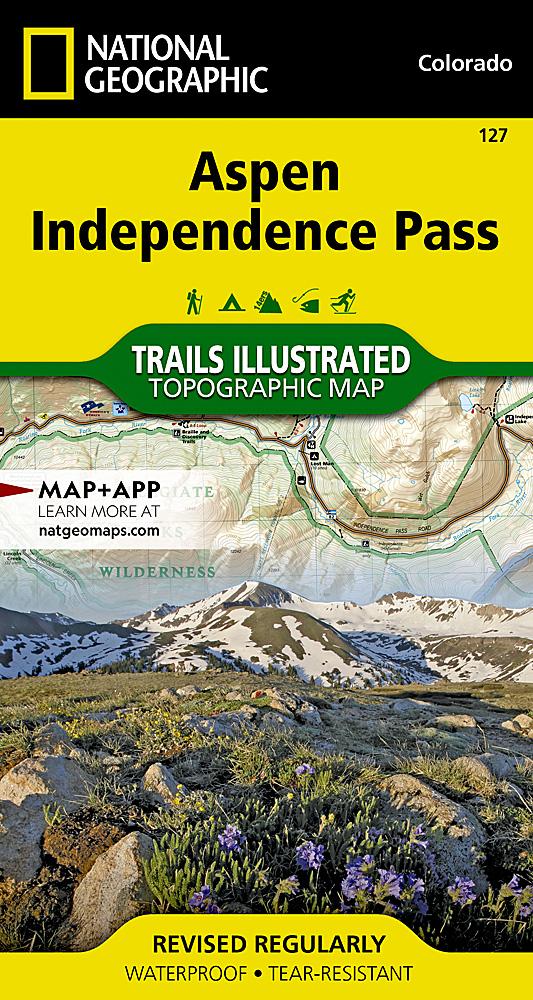 Carte de randonnée de la Région d'Aspen (Colorado) | National Geographic carte pliée National Geographic 