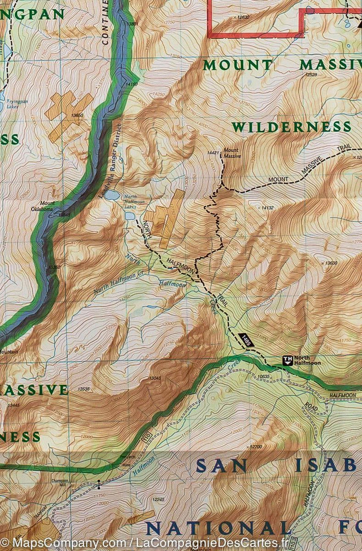 Carte de randonnée de la Région d'Aspen (Colorado) | National Geographic carte pliée National Geographic 
