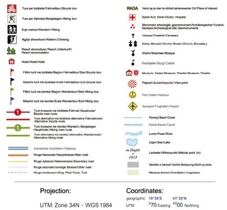 Carte de randonnée de l'Albanie n° 3 - Shkodra | Huber carte de randonnée Huber