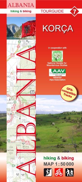 Carte de randonnée de l'Albanie n° 7 - Korça | Huber carte de randonnée Huber