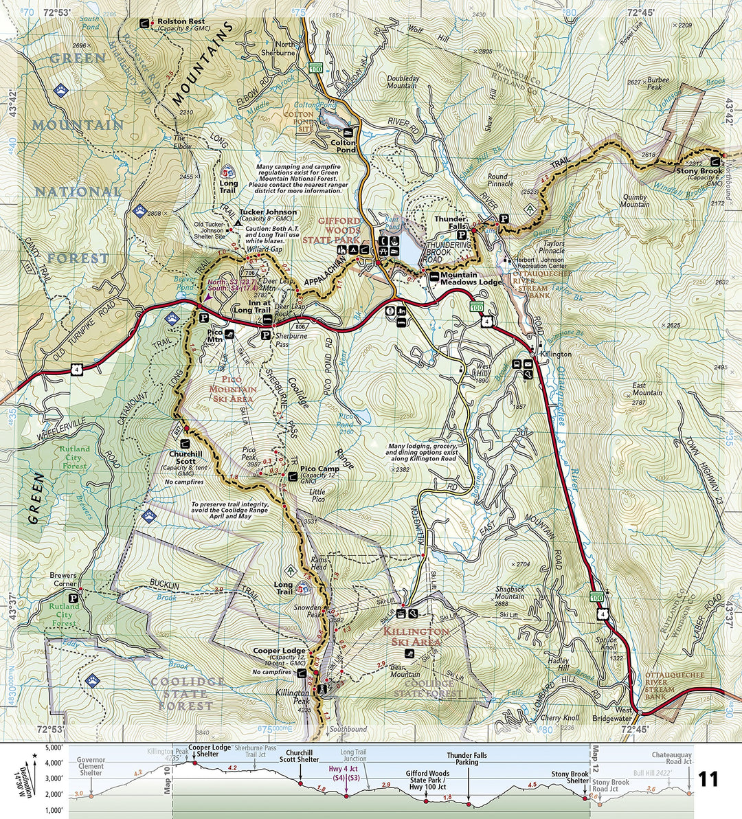 Carte de randonnée de l'Appalachian Trail - East Mountain to Hanover (Vermont) - n° 1510 | National Geographic carte pliée National Geographic 