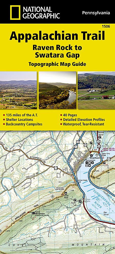 Carte de randonnée de l'Appalachian Trail - Raven Rock to Swatara Gap (Pennsylvanie) - n° 1506 | National Geographic carte pliée National Geographic 