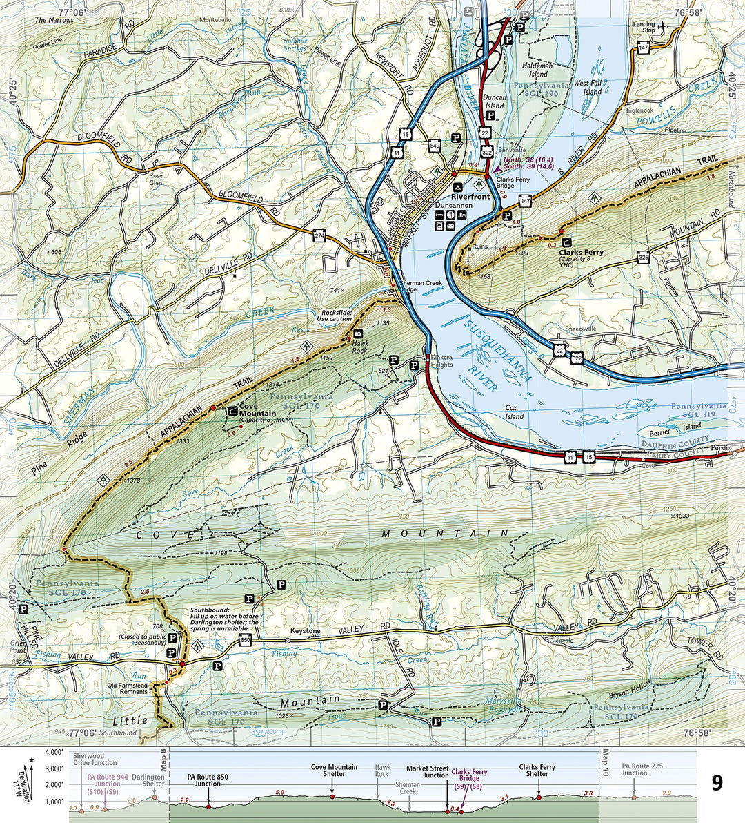 Carte de randonnée de l'Appalachian Trail - Raven Rock to Swatara Gap (Pennsylvanie) - n° 1506 | National Geographic carte pliée National Geographic 