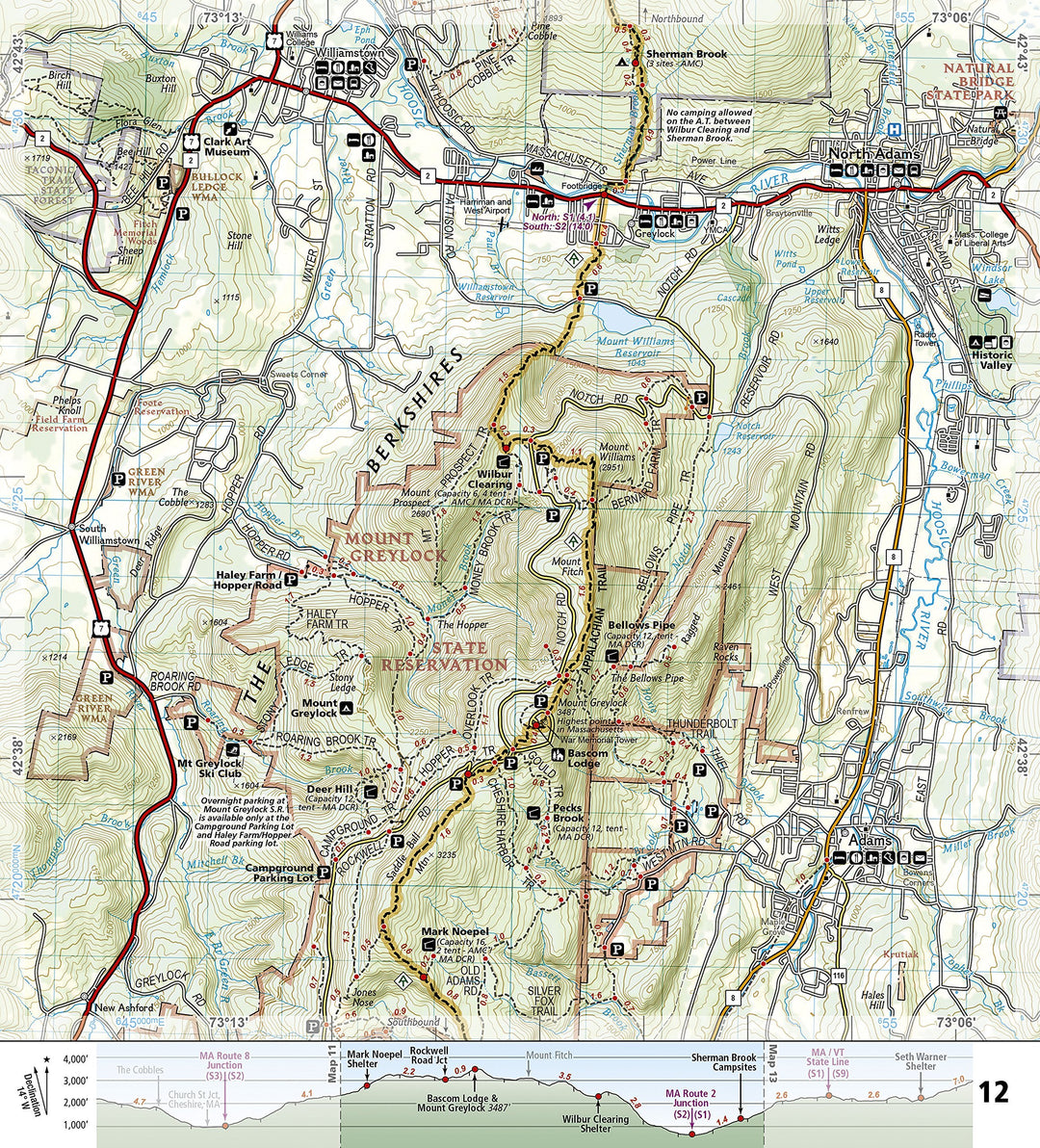 Carte de randonnée de l'Appalachian Trail - Schaghticoke Mountain to East Mountain (Connecticut, Massachusetts) - n° 1509 | National Geographic carte pliée National Geographic 