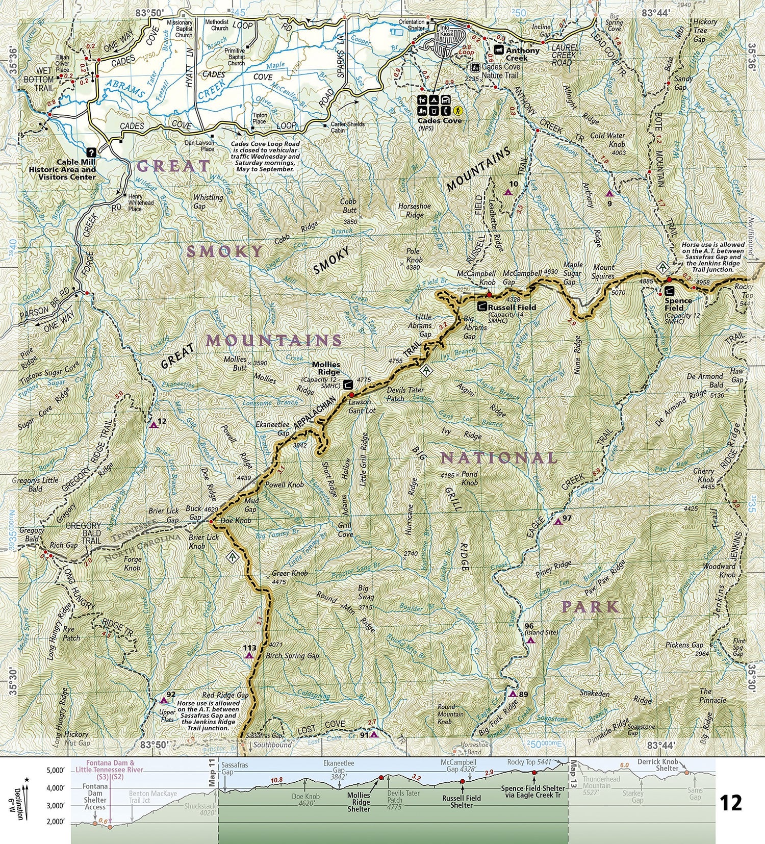 Carte de randonnée n° 1501 - Appalachian Trail : Springer Mt to Davenport Gap | National Geographic carte de randonnée National Geographic