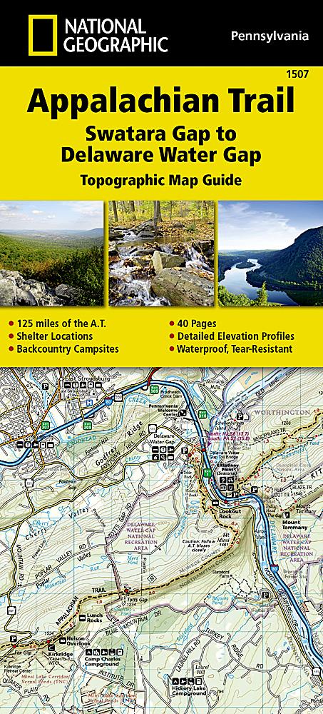 Carte de randonnée de l'Appalachian Trail - Swatara Gap to Delaware Water Gap (Pennsylvanie) - n° 1507 | National Geographic carte pliée National Geographic 