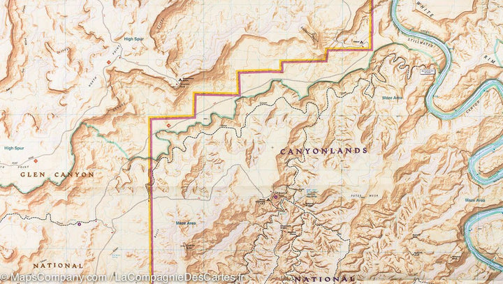 Carte de randonnée de Maze District (Parc National de Canyonlands, Utah) | National Geographic - La Compagnie des Cartes