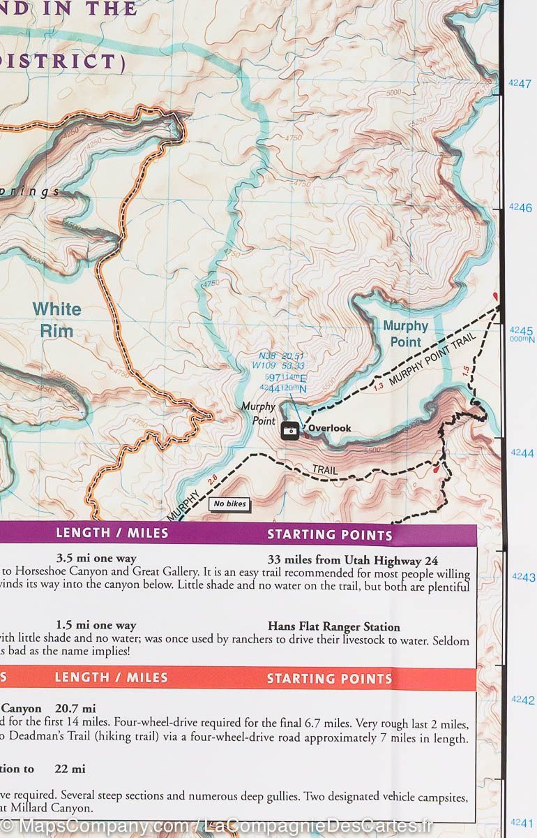 Carte de randonnée n° 312 - Maze District (Parc National de Canyonlands, Utah) | National Geographic carte de randonnée National Geographic