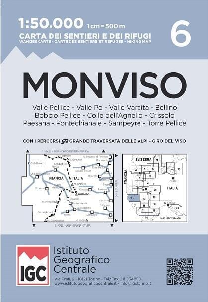 Carte de randonnée n° 6 - Monviso | Istituto Geografico Centrale - 1/50 000 carte de randonnée Istituto Geografico Centrale Default Title
