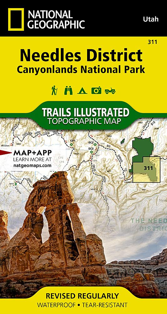 Carte de randonnée de Needles District (Parc National de Canyonlands, Utah) | National Geographic carte pliée National Geographic 