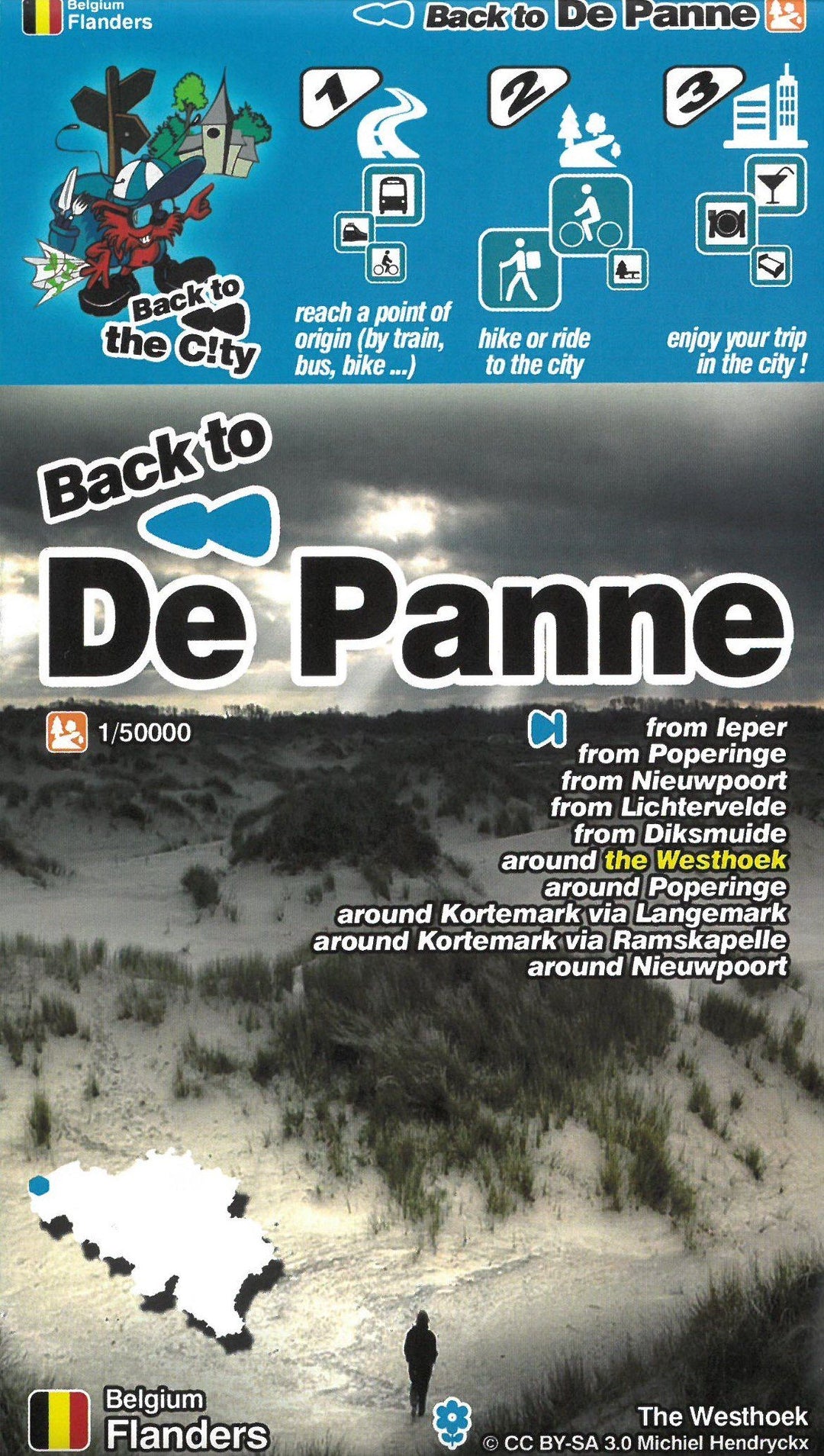 Carte de randonnée - De Panne (Flandres, Belgique) | Mini Planet carte pliée Mini Planet 