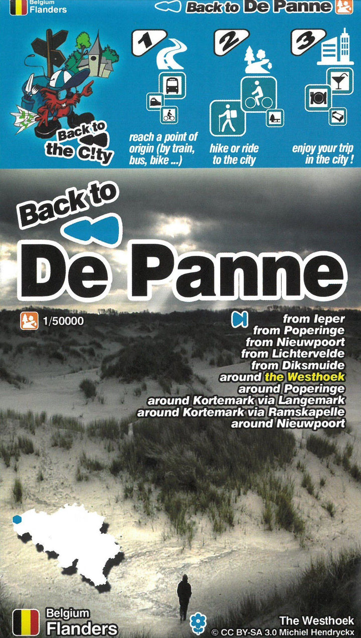 Carte de randonnée - De Panne (Flandres, Belgique) | Mini Planet carte pliée Mini Planet 