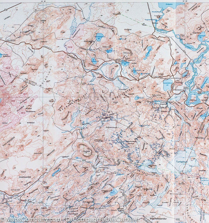 Carte de randonnée de Porsmörk &amp; Landmannalaugar (Islande) | Ferdakort - La Compagnie des Cartes