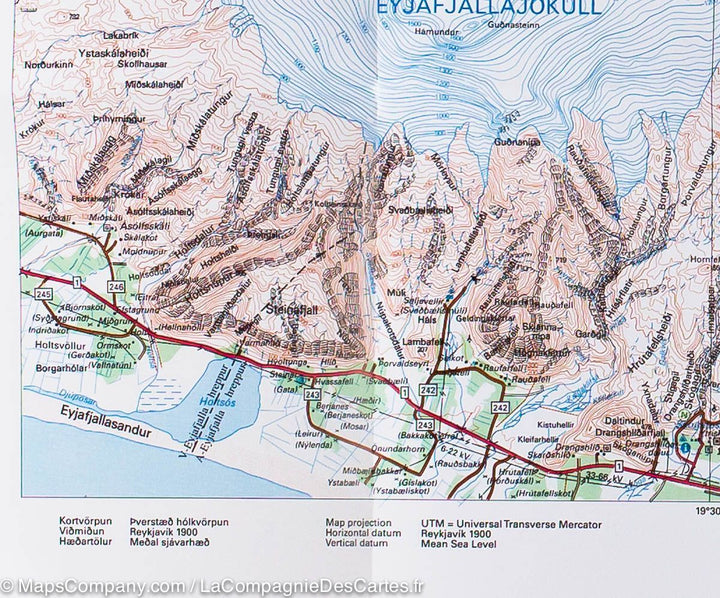 Carte de randonnée de Porsmörk &amp; Landmannalaugar (Islande) | Ferdakort - La Compagnie des Cartes