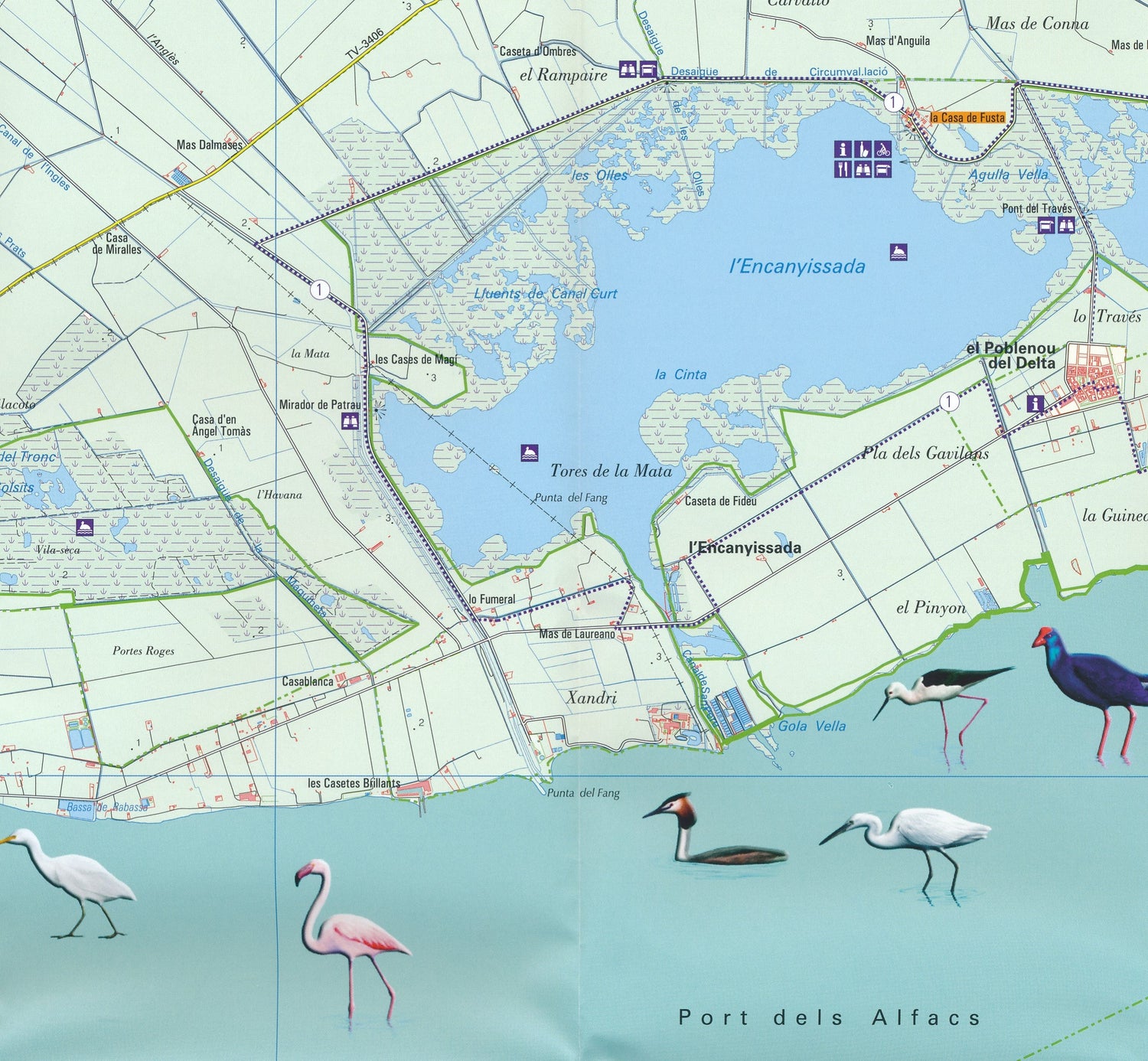 Carte de randonnée - Delta de l'Ebre | Piolet carte de randonnée Editorial Piolet