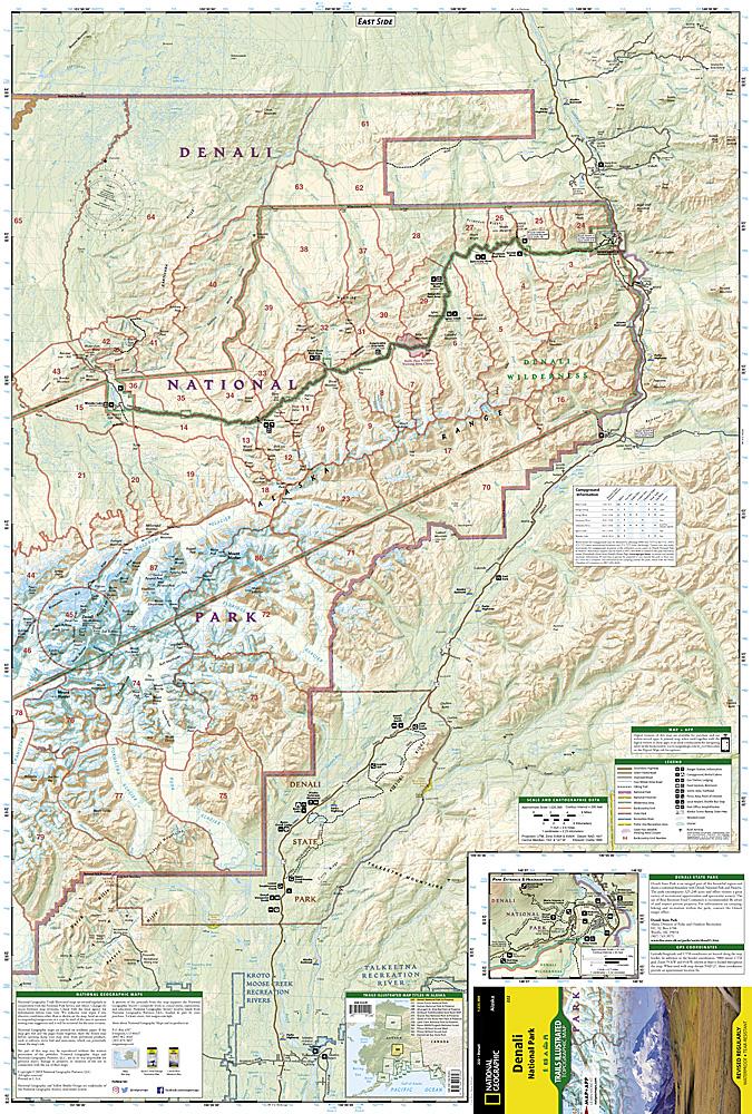 Carte de randonnée - Denali National Park (Alaska), n° 222 | National Geographic carte pliée National Geographic 