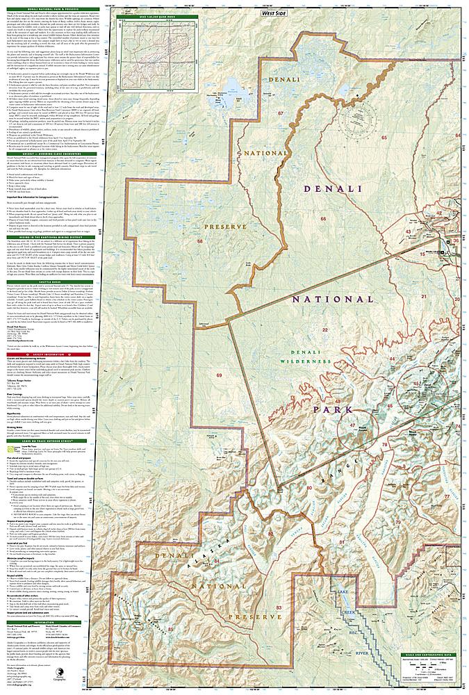 Carte de randonnée - Denali National Park (Alaska), n° 222 | National Geographic carte pliée National Geographic 