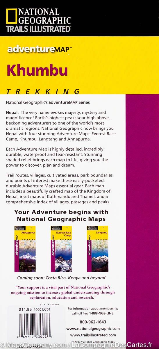 Carte de randonnée du Khumbu (Népal) | National Geographic - La Compagnie des Cartes