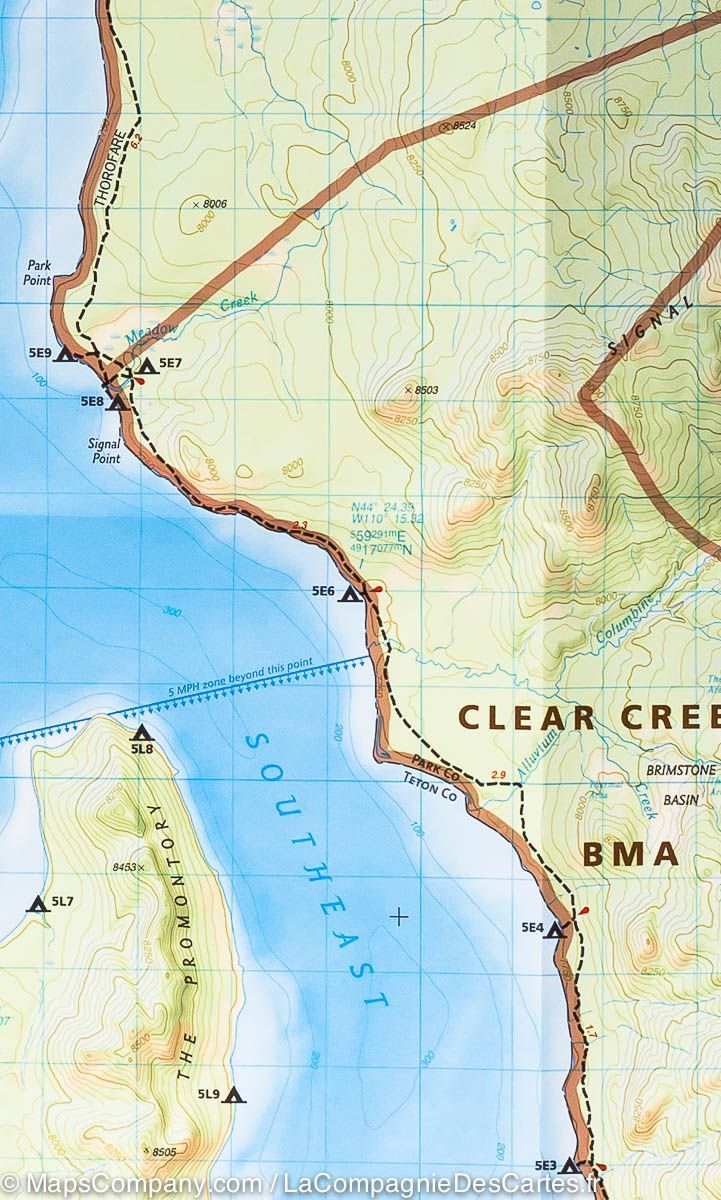 Carte de randonnée n° 305 - Lac de Yellowstone (Parc National de Yellowstone, USA) | National Geographic carte de randonnée National Geographic