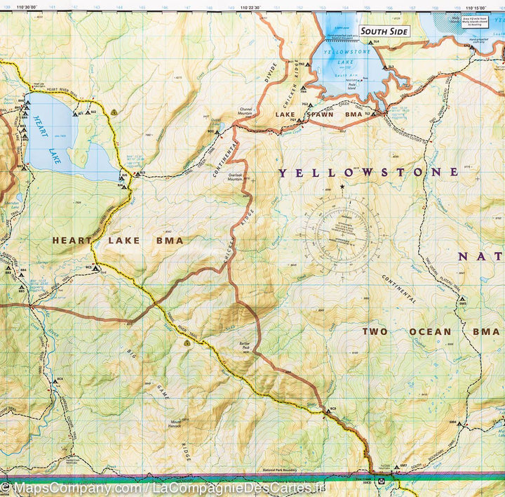 Carte de randonnée du Lac de Yellowstone (Parc National de Yellowstone, USA) | National Geographic - La Compagnie des Cartes