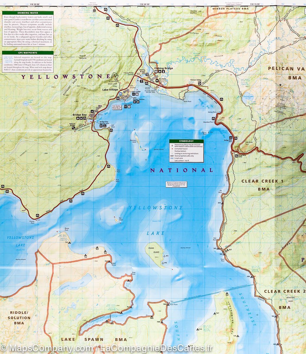 Carte de randonnée du Lac de Yellowstone (Parc National de Yellowstone, USA) | National Geographic - La Compagnie des Cartes