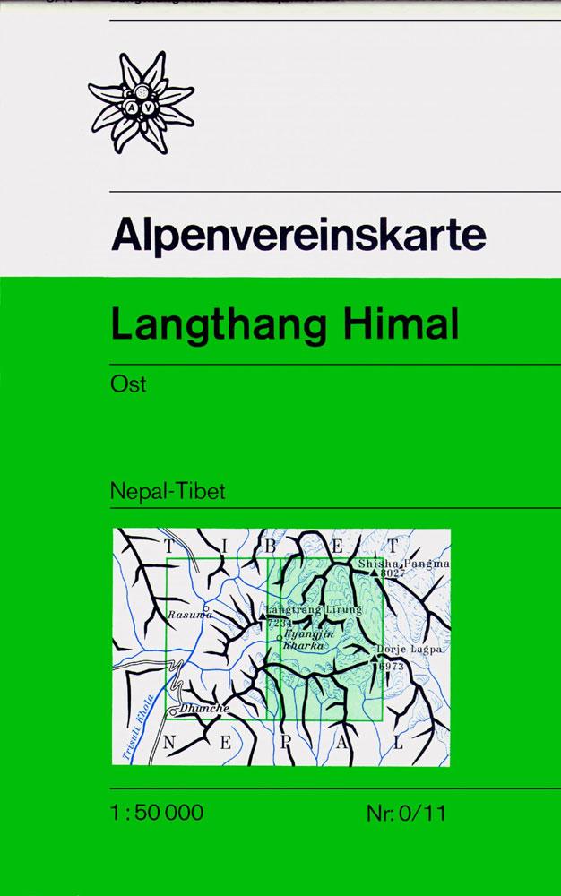 Carte de randonnée du Langthang Himal Est, Himalaya (Népal, Tibet), 0/11 | Alpenverein carte pliée Alpenverein 