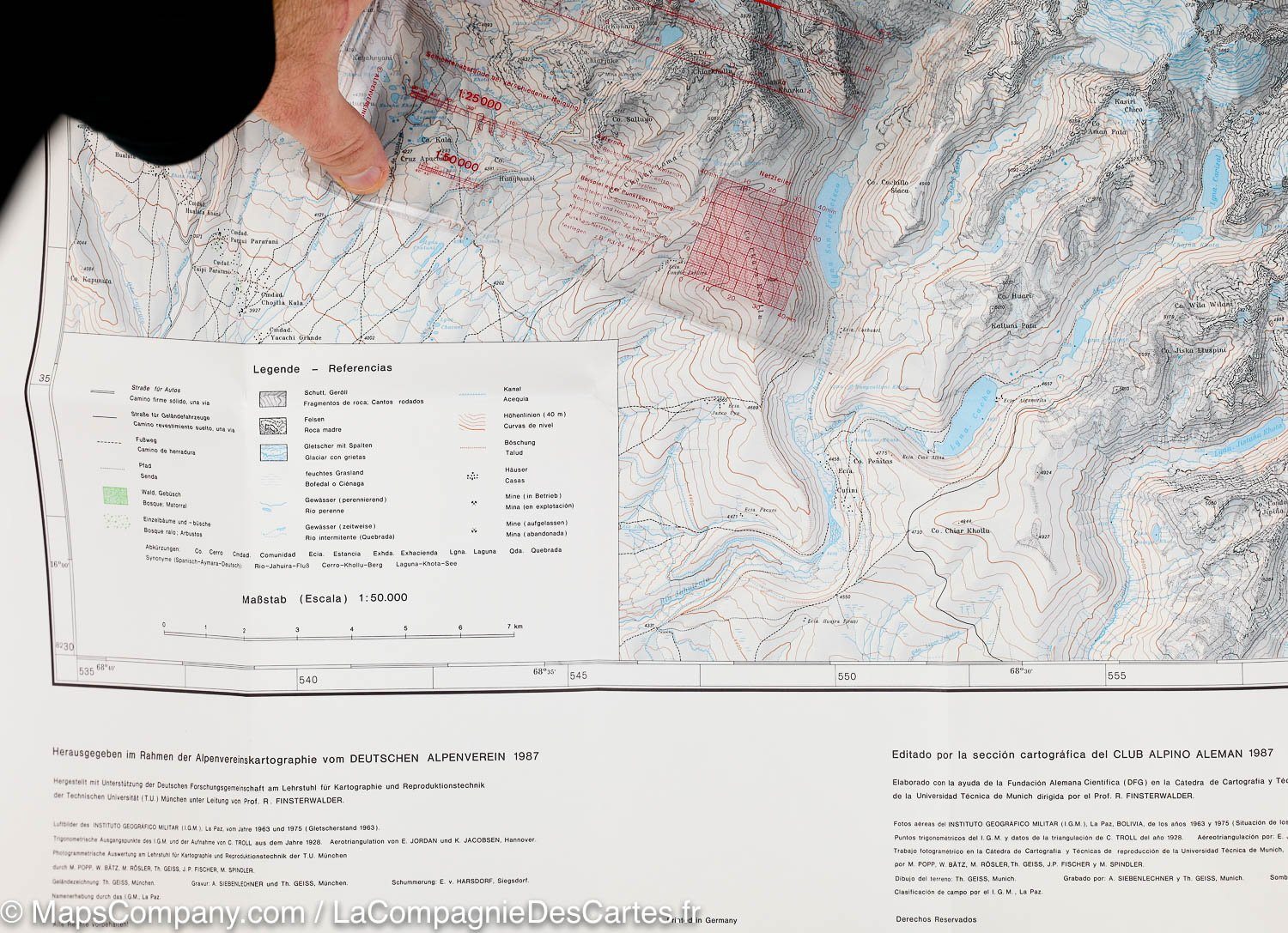 Carte de randonnée - Mont Illampu, nord de la Cordillère Royale (Bolivie) | Alpenverein carte de randonnée Alpenverein