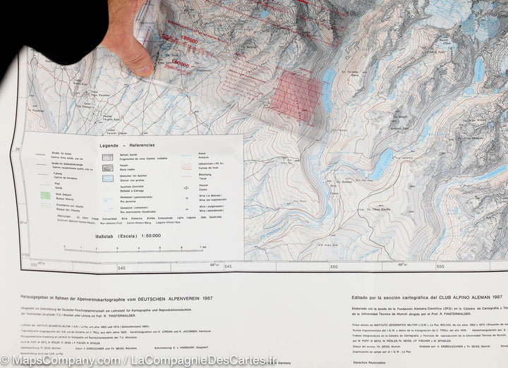 Carte de randonnée du Mont Illampu, nord de la Cordillère Royale (Bolivie) | Alpenverein - La Compagnie des Cartes
