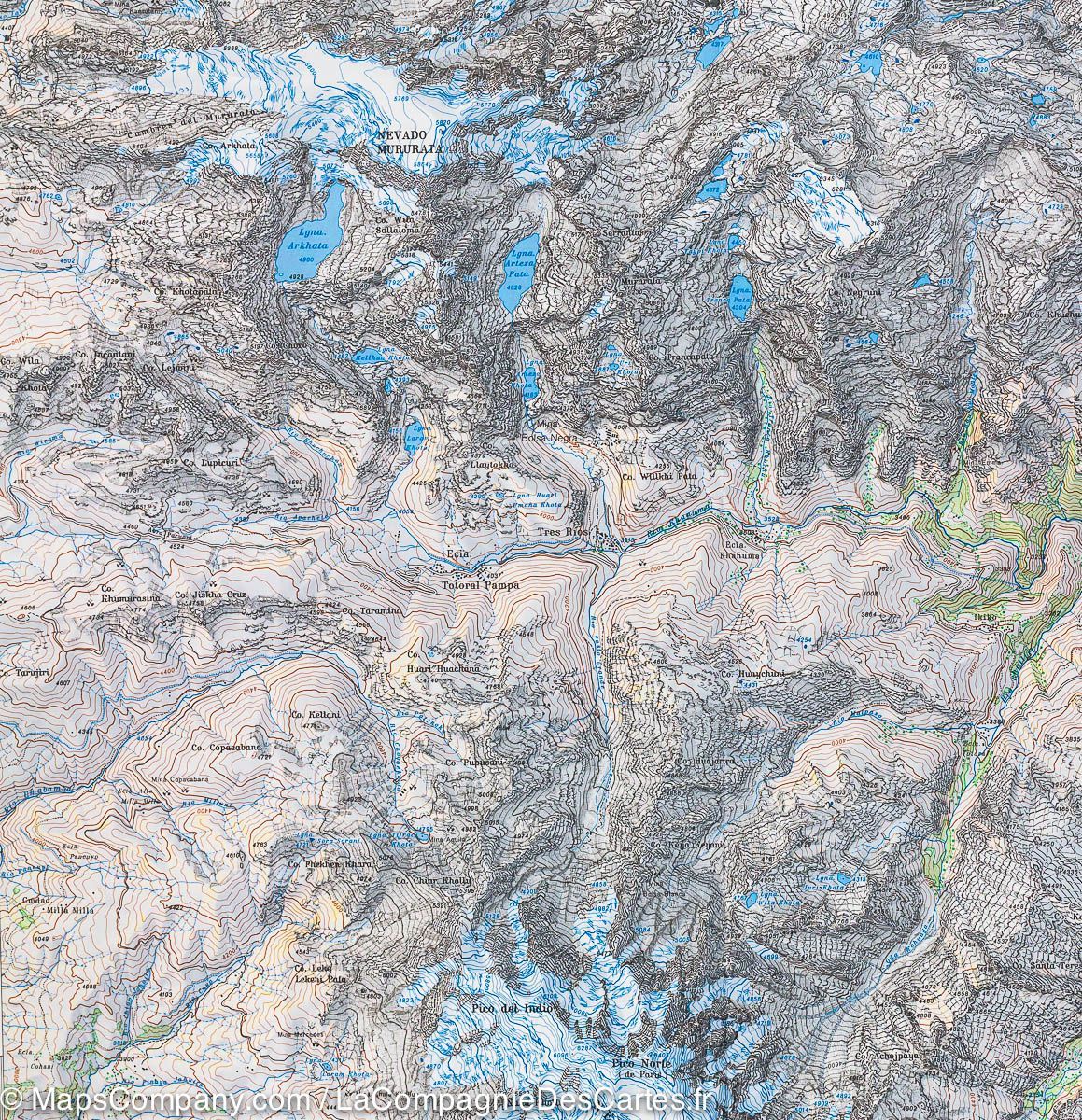 Carte de randonnée - Mont Illimani, sud de la Cordillère Royale (Bolivie) | Alpenverein carte de randonnée Alpenverein