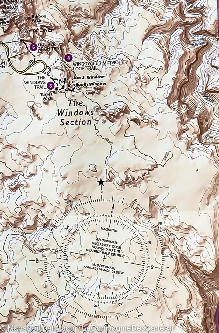 Carte de randonnée du Parc National Arches (Utah) | National Geographic - La Compagnie des Cartes
