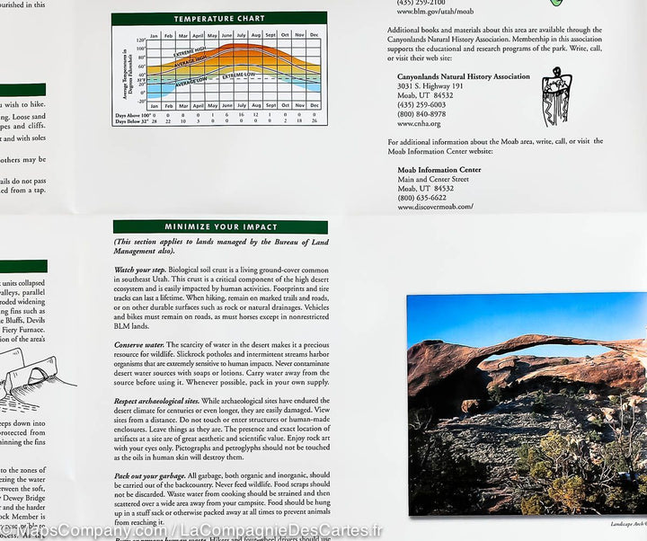 Carte de randonnée du Parc National Arches (Utah) | National Geographic - La Compagnie des Cartes