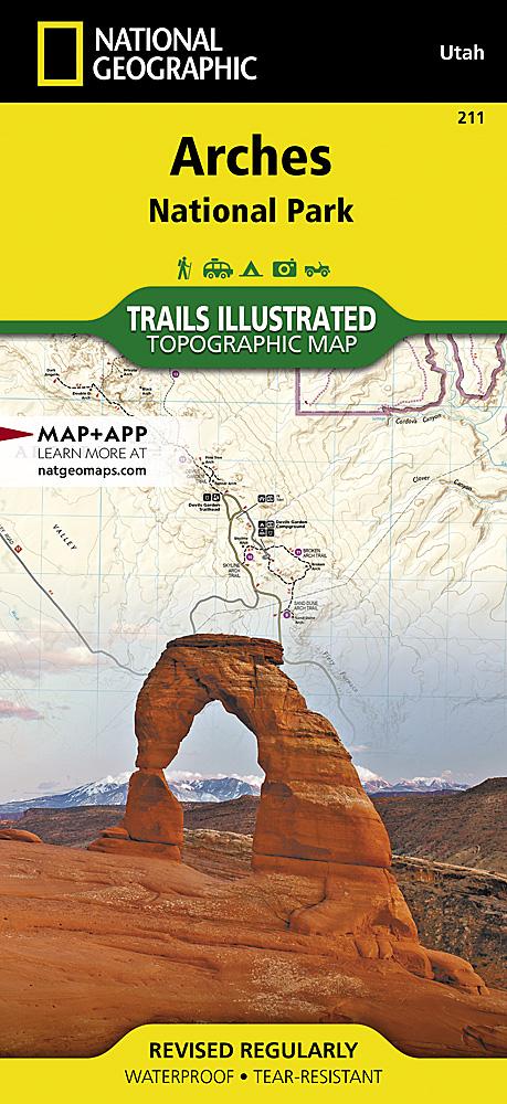 Carte de randonnée du Parc National Arches (Utah) | National Geographic carte pliée National Geographic 