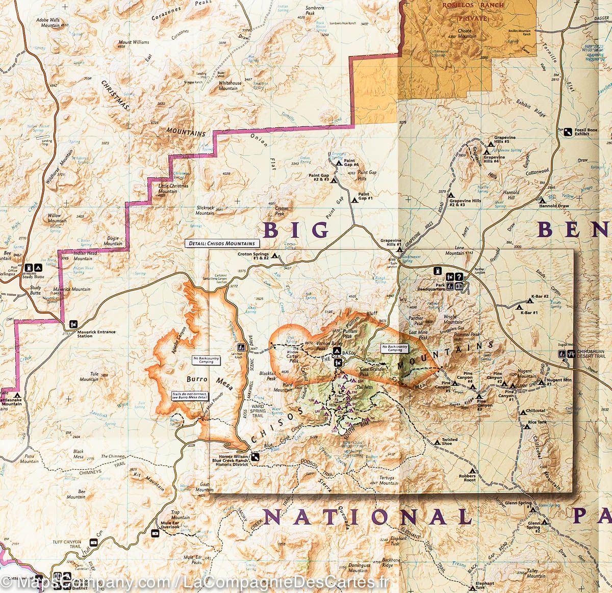 Carte de randonnée n° 225 - Parc National Big Bend (Texas) | National Geographic carte de randonnée National Geographic