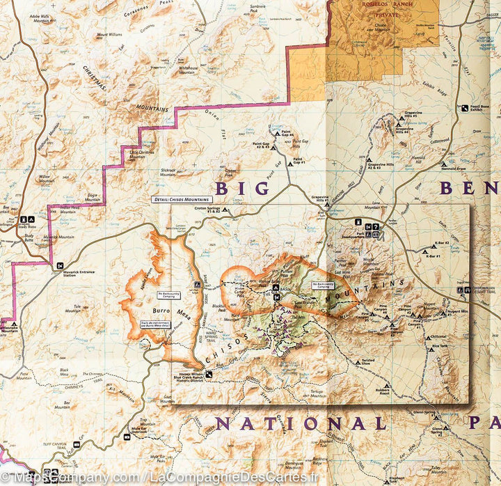 Carte de randonnée du Parc National Big Bend (Texas) | National Geographic - La Compagnie des Cartes