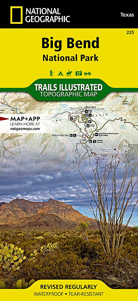 Carte de randonnée du Parc National Big Bend (Texas) | National Geographic carte pliée National Geographic 