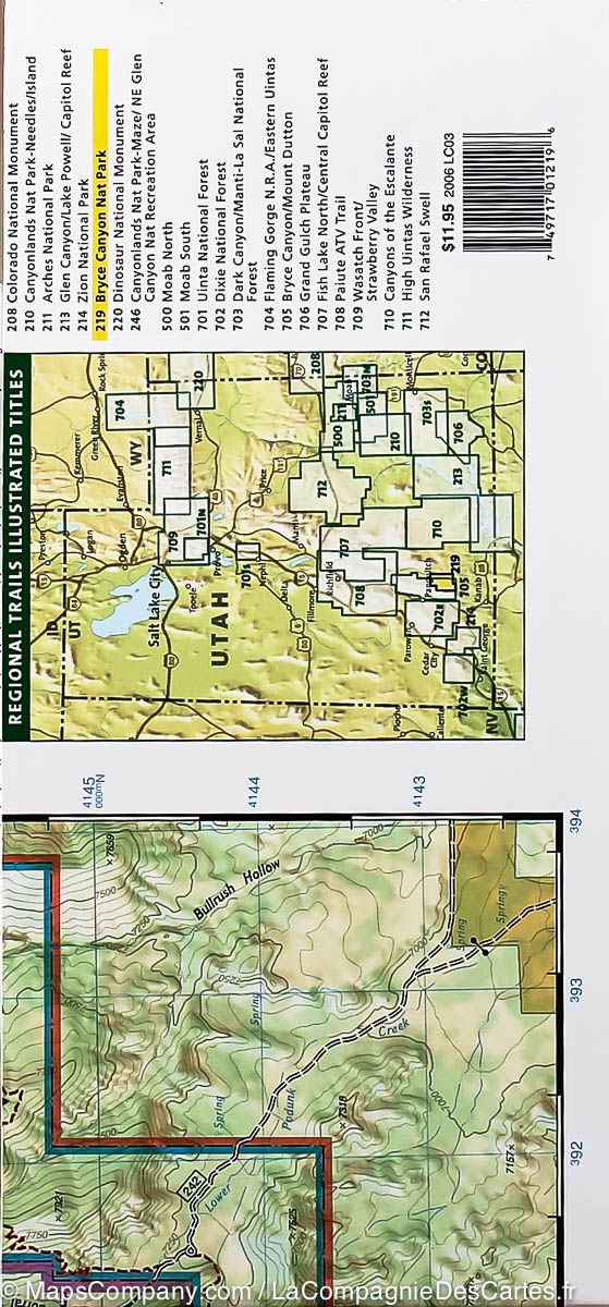 Carte de randonnée n° 219 - Parc National de Bryce Canyon (Utah) | National Geographic carte de randonnée National Geographic